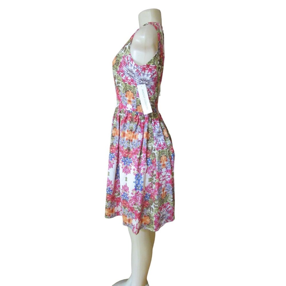 New w Tags, Maggy London Fit Flare Pink Floral Dress in Size 2 - Picture 4 of 8